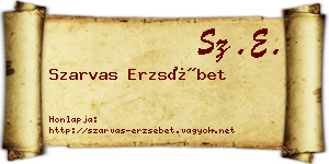 Szarvas Erzsébet névjegykártya
